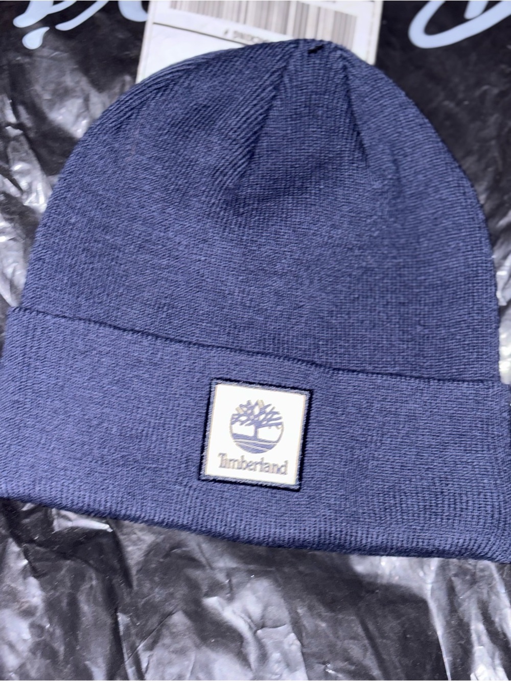 Timberland Men's Dark Navy Cuffed Knit Beanie